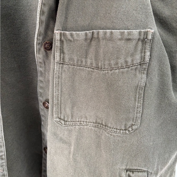 We The Free Sage Green Denim Shacket - Picture 4 of 6